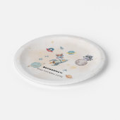 First Trip Around the Sun space animals Birthday  Pappteller (Schrägansicht)