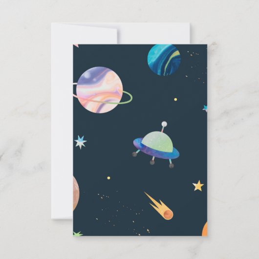 First Trip Around The Sun | Space Boy Birthday Dankeskarte (Rückseite)