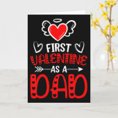 First Valentine As A Dad Heart New Father Valentin Karte (Gelbe Blume)