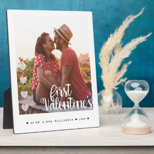First Valentine ist als Mr & Mrs Minimal Couple Fo Fotoplatte