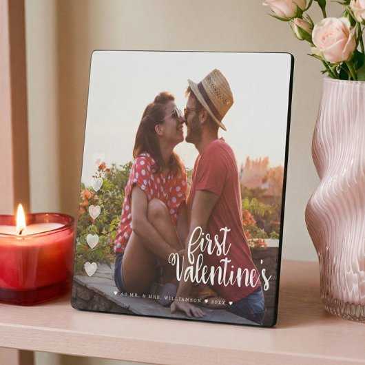 First Valentine ist als Mr & Mrs Minimal Couple Fo Fotoplatte