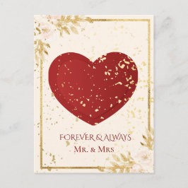First Valentine Mr and Mrs Card Feiertagspostkarte