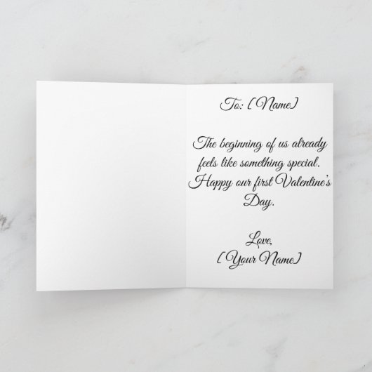 First Valentine's Day Together | Valentines Card Karte (Innenseite)