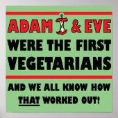 First Vegetarians Funny Poster Sign (Vorne)