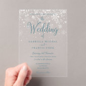First Winter Snowflakes Elegantes Script Hochzeit Acryleinladungen (Insitu (Handheld))