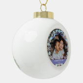 First Xmas Oma Snowflakes Ribbon Light Blue Keramik Kugel-Ornament (Links)