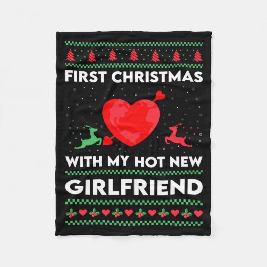 First Xmas With My New Girlfriend Men Ugly Christ Fleecedecke (Vorderseite)