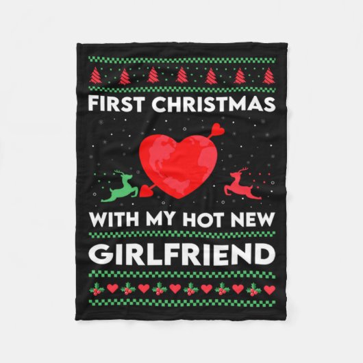 First Xmas With My New Girlfriend Men Ugly Christ Fleecedecke (Vorderseite)