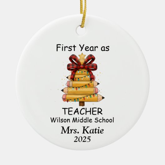 First Year as a middle school Teacher Keramik Ornament (Vorne)