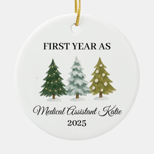 First Year as Medical Assistant Keramik Ornament (Vorne)