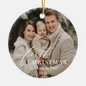 First Year as Mom & Dad Christmas Photo Keramik Ornament (Vorne)