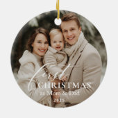 First Year as Mom & Dad Christmas Photo Keramik Ornament (Hinten)