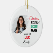 First Year At College Ornament, Custom Freshman  Keramik Ornament (Rechts)