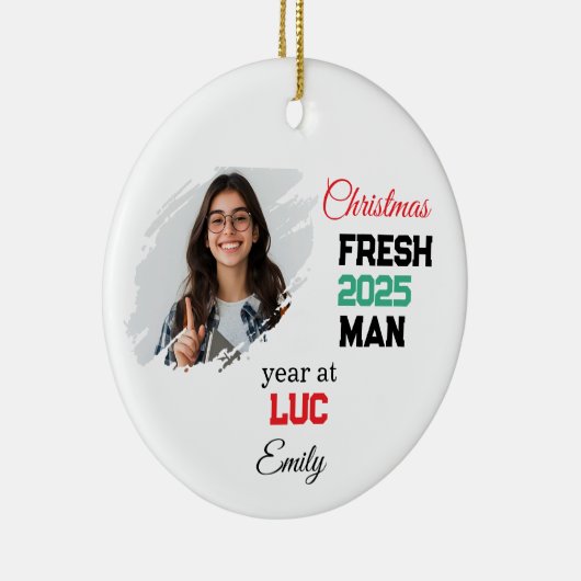 First Year At College Ornament, Custom Freshman Keramik Ornament (Rechts)