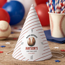 First Year Down Baseball 1. Geburtstagsfeier Partyhütchen