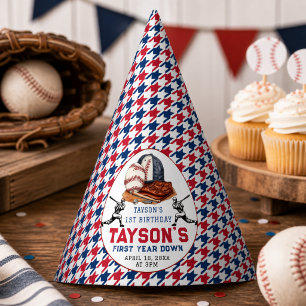 First Year Down Baseball 1. Geburtstagsfeier Partyhütchen