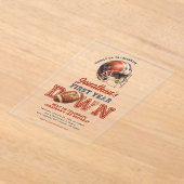 First Year Down Football 1st Birthday Acryleinladungen (Ablage )