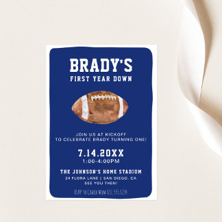 First Year Down Football | 1st Birthday Party  Einladung