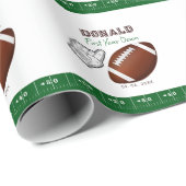 First Year Down Football Birthday  Geschenkpapier (Rolleneckpunkt)
