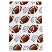 First Year Down Football Birthday Mittlere Geschenktüte (Rückseite)