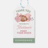 FIRST year down, Football Birthday, ONE Geschenkanhänger (Vorderseite)