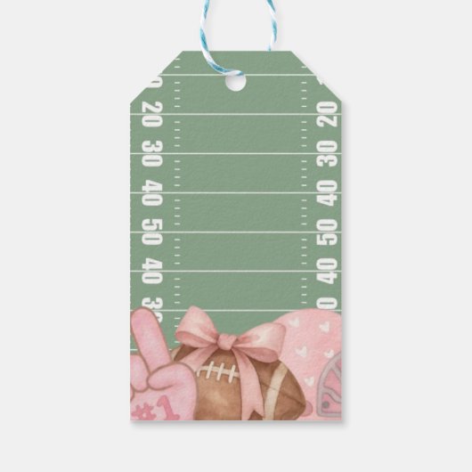 FIRST year down, Football Birthday, ONE Geschenkanhänger (Rückseite)