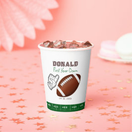 First Year Down Football Birthday Pappbecher