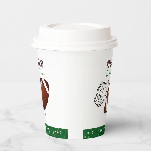 First Year Down Football Birthday Pappbecher (Links)