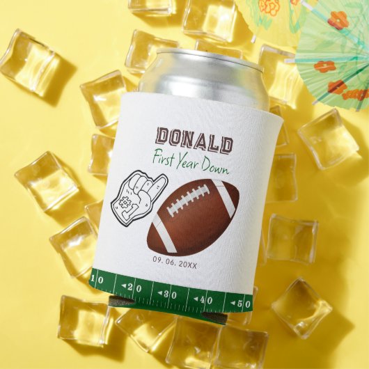 First Year Down Football Geburtstag Dosenkühler (In Situ Sommer)