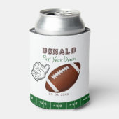 First Year Down Football Geburtstag Dosenkühler (Kanne Vorderseite)