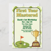 First Year Mastered, Golfing 1st Birthday Einladung (Vorderseite)
