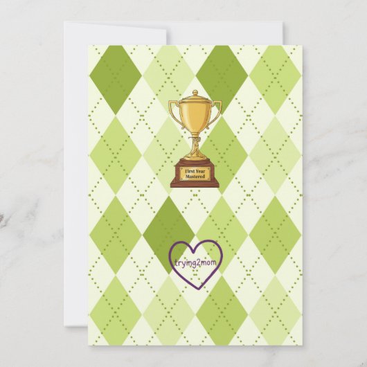 First Year Mastered, Golfing 1st Birthday Einladung (Rückseite)