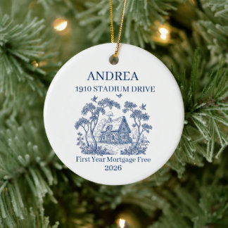 First Year Mortgage Free Custom Name Address Keramik Ornament