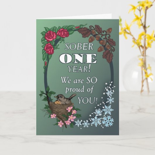 First Year Sober Anniversary Card from Group Karte (Gelbe Blume)