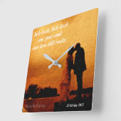 First year wedding anniversary keepsake quadratische wanduhr (Winkel)