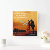 First year wedding anniversary keepsake quadratische wanduhr (Zuhause)