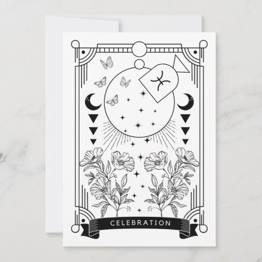 Fisces Birthday Celebration Einladung (Vorderseite)