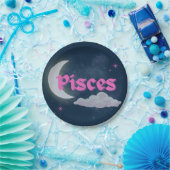Fisces Celestial Moon Cloud Stars Astrologie Kunst Pappteller (Party)