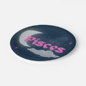 Fisces Celestial Moon Cloud Stars Astrologie Kunst Pappteller (Schrägansicht)