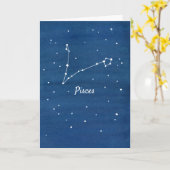 Fisces Constellation Astrologie Happy Birthday Karte (Gelbe Blume)