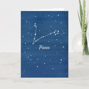 Fisces Constellation Astrologie Happy Birthday Karte