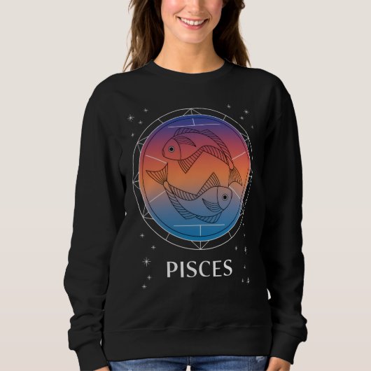 Fisces Dreams Colorful Celestice Fisces Zodiac Sweatshirt (Vorderseite)