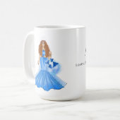 Fisces Goddess mit zwei Fish Individuelle Name Eig Kaffeetasse (Vorderseite Links)