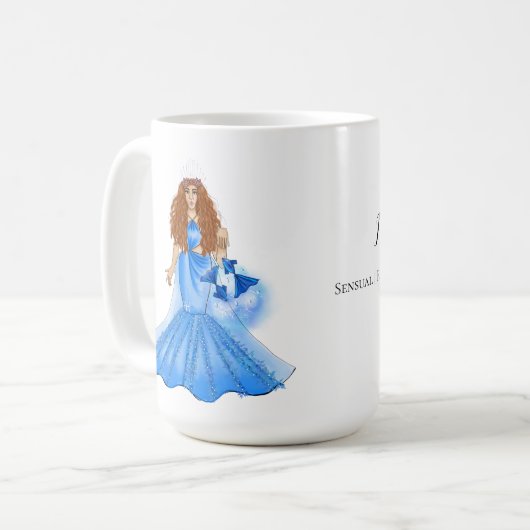 Fisces Goddess mit zwei Fish Individuelle Name Eig Kaffeetasse (Vorderseite Links)