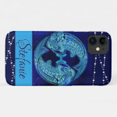 Fisces in Dark Blue Case-Mate iPhone Case (Rückseite (Horizontal))