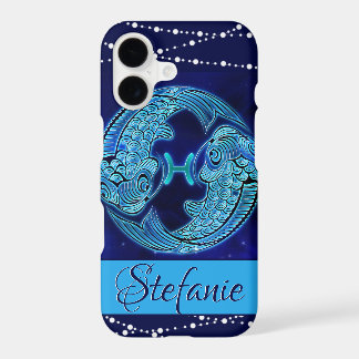 Fisces in Dark Blue Case-Mate iPhone Case
