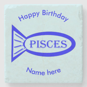 Fisces Star Sign Fish Stone Untersetzer