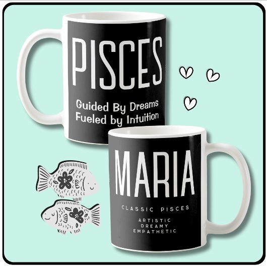 Fisces Water Signature Astrologie Geschenk Kaffeetasse