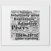 Fisces Word Cloud Zodiac Inspiration Geschenkpapier (Flach)