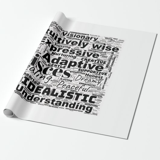 Fisces Word Cloud Zodiac Inspiration Geschenkpapier (Ungerollt)